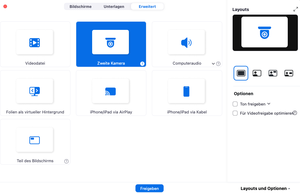 Fernunterricht mit Visualizer und Zoom