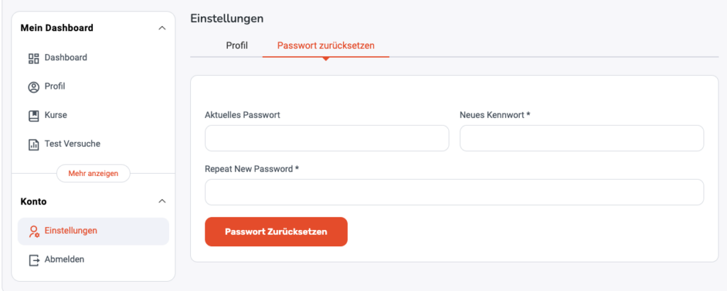 Passwort zurücksetzen